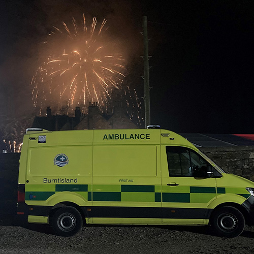 Outside new Ambulance